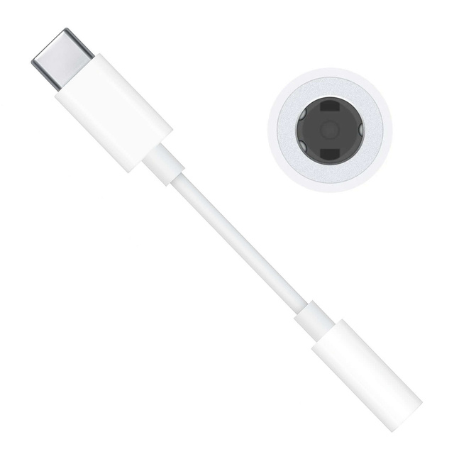 Oryginalny adapter audio Apple USB-C - mini jack 3.5mm biały