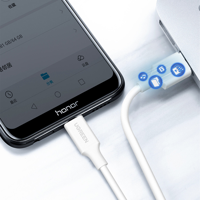 Kabel przewód PVC USB0-A - microUSB 480 Mb/s 0.5m biały