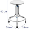 Taboret stołek laboratoryjny warsztatowy ze stali nierdzewnej 45-60 cm do 150 kg