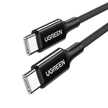 Kabel przewód USB-C w oplocie PD 100W 5A 480Mb/s 1m czarny