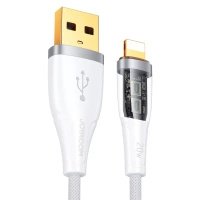 Kabel przewód z inteligentnym wyłącznikiem USB-A - iPhone Lightning 1.2m - biały