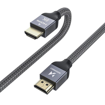 Kabel przewód HDMI 2.1 8K 60 Hz 48 Gbps 4K 120 Hz 2K 144 Hz 1 m srebrny