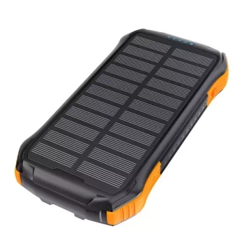 Powerbank solarny z ładowaniem indukcyjnym Choetech B659  2x USB 10000mAh Qi 5W (czarno-pomarańczowy)