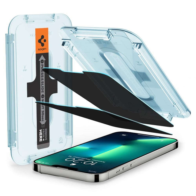 2x Szkło hartowane Spigen Glas.tR EZ Fit Privacy do Apple iPhone 13/ 13 Pro/ 14