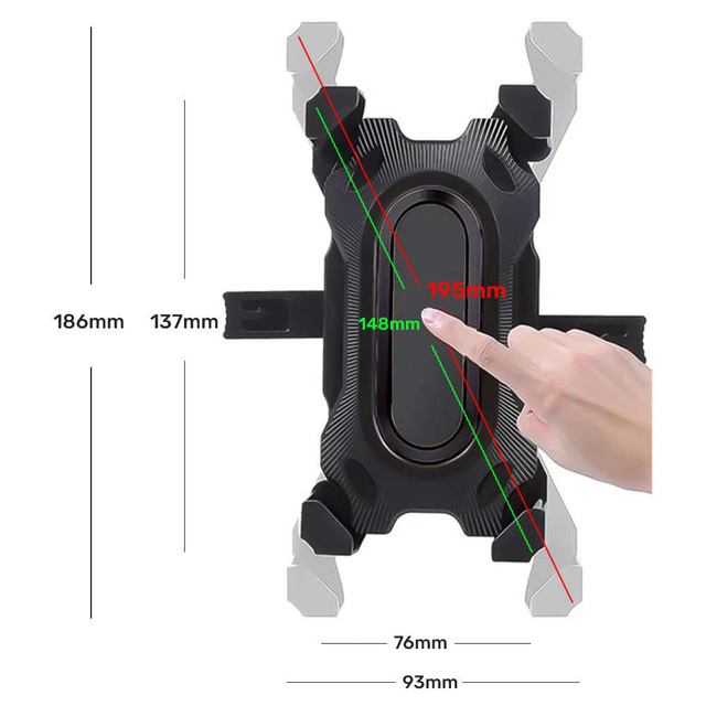 Uchwyt rowerowy Alogy One Touch Bike Holder do telefonu 4.7-7" na kierownicę na rower motocykl hulajnogę