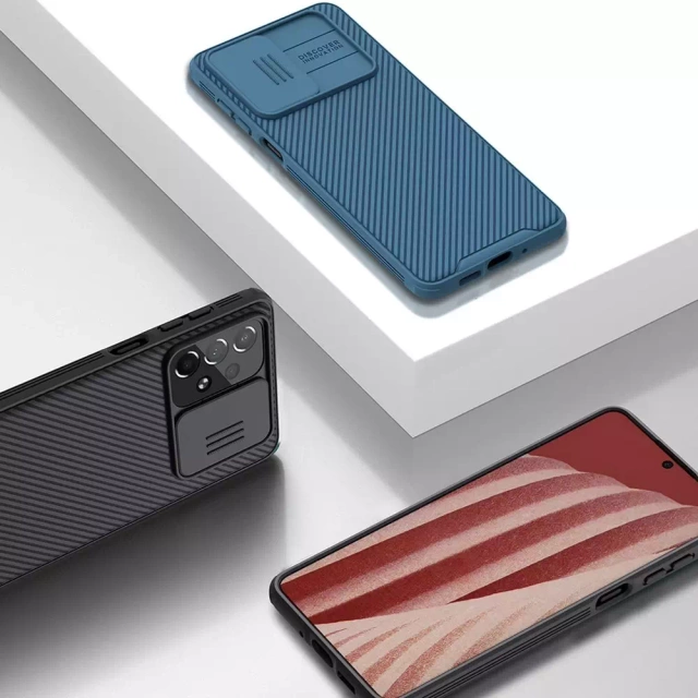 Nillkin CamShield Pro Case pancerne etui pokrowiec osłona na aparat kamerę Samsung Galaxy A73 niebieski