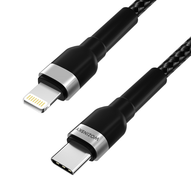 Kabel przewód do iPhone USB-C - Lightning PD 30W 2m czarny