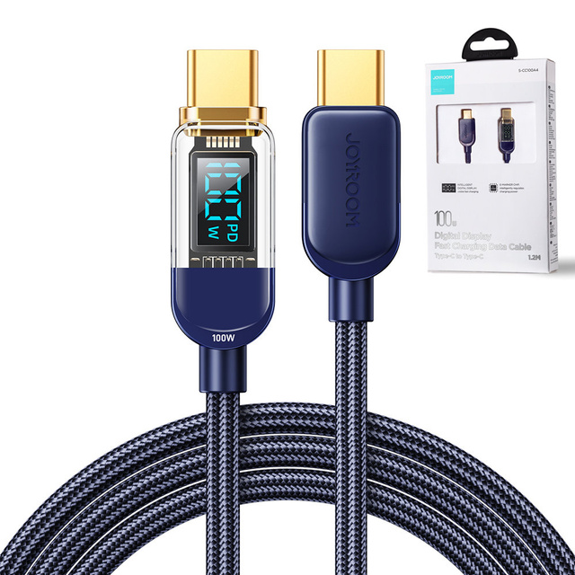 Kabel przewód USB-C do szybkiego ładowania i transferu danych 100W 1.2 m niebieski