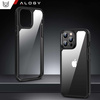 Etui Case do iPhone 14 Pro + zestaw 4 szkieł 5w1 pancerne 360 Alogy Hybrid 2x Szkło na ekran +2x obiektyw czarno-przezroczyste