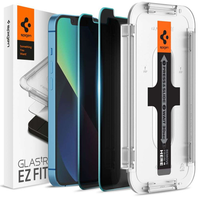 2x Szkło hartowane Spigen Glas.tR EZ Fit Privacy do Apple iPhone 13/ 13 Pro/ 14