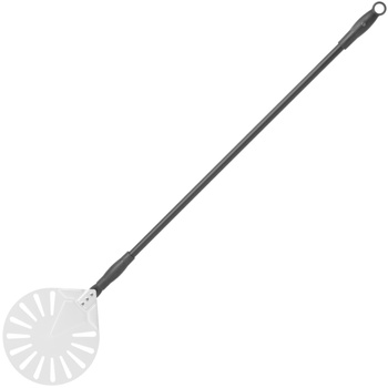 Łopata do pizzy z otworami i uchwytem suwakowym aluminiowa okrągła śr. 230 mm dł. 1200 mm - Hendi 617168