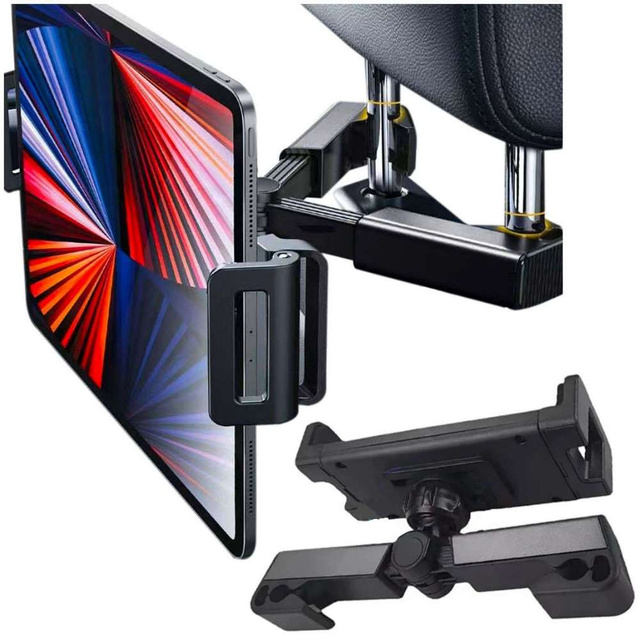 Uchwyt samochodowy na telefon/ tablet 4.7-12.9" Alogy Car Headrest Holder na zagłówek czarny