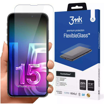 Szkło hybrydowe Folia na ekran do Apple iPhone 15 Pro 3mk Flexible Glass FlexibleGlass