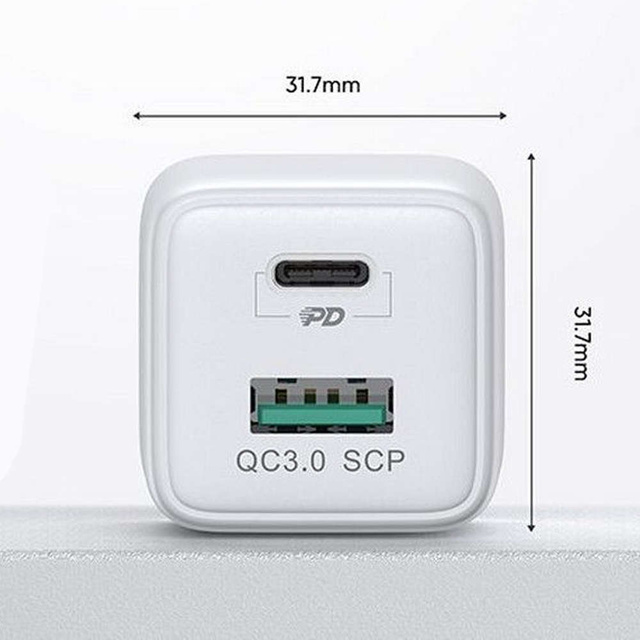 Ładowarka sieciowa Joyroom L-QP303 USB + USB-C 30W PD QC 3.0 AFC FCP White