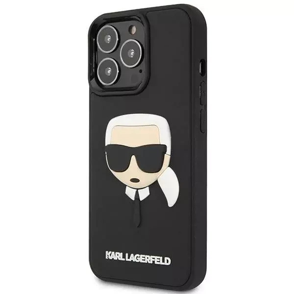 Etui Karl Lagerfeld KLHCP14LKH3DBK do iPhone 14 Pro 6,1" hardcase 3D Rubber Karl`s Head