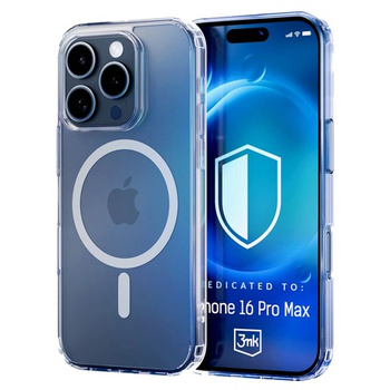 Etui do Apple iPhone 16 Pro Max do MagSafe 3mk MagCase wzmocniona obudowa pancerne plecki przezroczyste