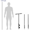 Wiertnica świder ręczny do ziemi 3 wiertła śr. 80 mm 100 mm 150 mm gł. do 100 cm