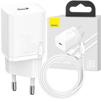 Ładowarka sieciowa Baseus Super Si  USB-C kabel do iPhone 20W White