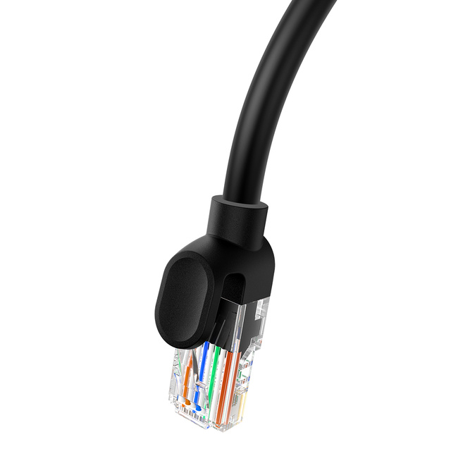 Kabel przewód sieciowy Ethernet Cat 5 RJ-45 1000Mb/s skrętka 1m czarny