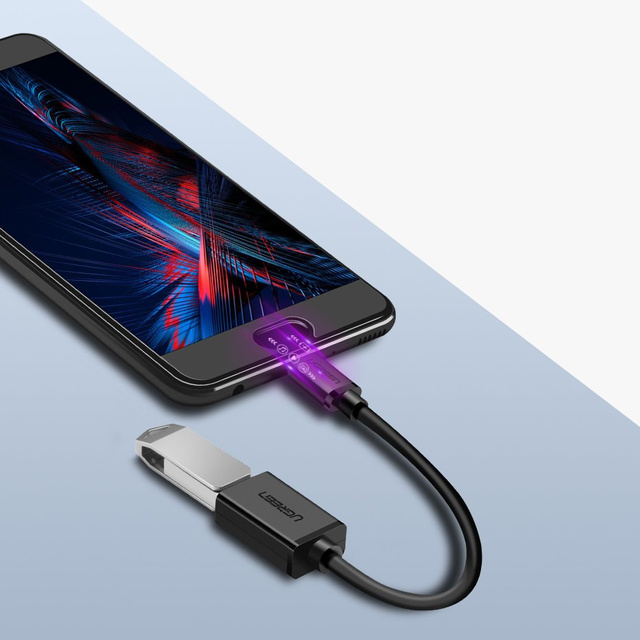 Adapter przejściówka kabel OTG z USB 3.0 na USB-C - czarny