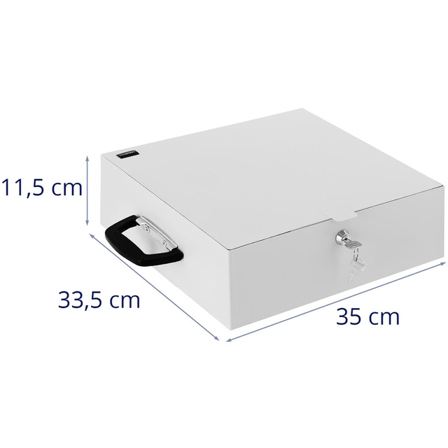 Sejf kasetka metalowa na dokumenty zamykana na klucz 350 x 320 x 110 mm DIN A4