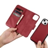 2w1 etui skórzany pokrowiec z klapką iPhone 14 Plus Anti-RFID Wallet Case czerwony