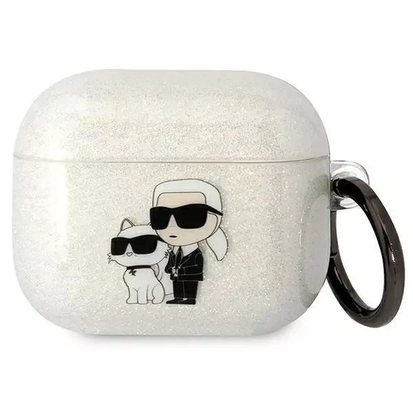 Etui ochronne na słuchawki Karl Lagerfeld do Airpods 3 cover transparent Gliter Karl&Choupette