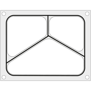 Matryca forma do zgrzewarki MANUPACK 190 na tackę trójdzielną 227x178 mm - Hendi 805725