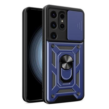 Etui z osłoną na aparat do Samsung Galaxy S24 Ultra Hybrid Armor Camshield niebieskie