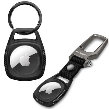 Etui brelok + karabińczyk Spigen Rugged Armor do Apple AirTag Matte Black