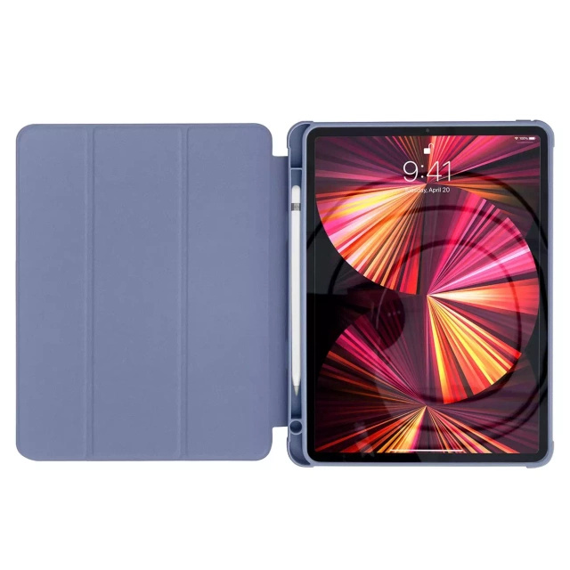 Stand Tablet Case etui Smart Cover pokrowiec na iPad mini 2021 z funkcja podstawki niebieski