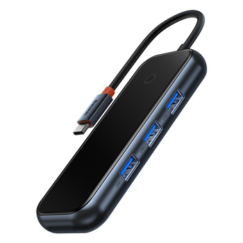 AcmeJoy HUB 4-portowy USB-C 3xUSB 3.0 ciemnoszary