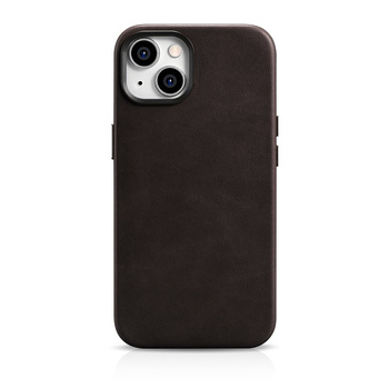 Skórzane etui iPhone 14 Plus magnetyczne z MagSafe Oil Wax Premium Leather Case ciemny brąz