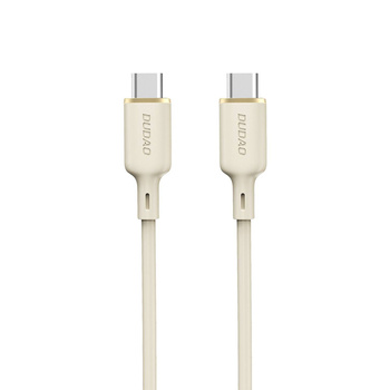 Kabel przewód wzmacniany SR USB-C - USB-C 100W 1m beżowy