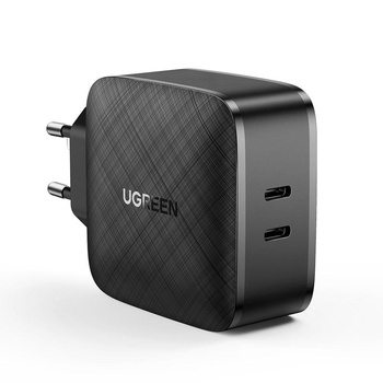 Ładowarka sieciowa 2x USB-C 66W Power Delivery 3.0 Quick Charge 4.0 - czarny