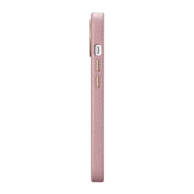 Skórzane etui iPhone 14 magnetyczne z MagSafe Litchi Premium Leather Case różowy