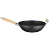 Wok ze stali węglowej z drewnianymi uchwytami śr. 324 mm