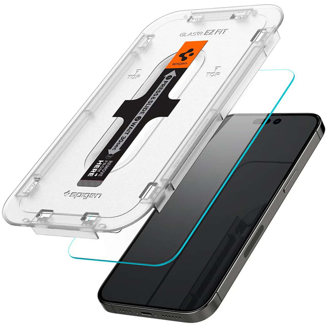 Szkło hartowane do iPhone 15 Pro Spigen Glas.TR "EZ FIT" Clear