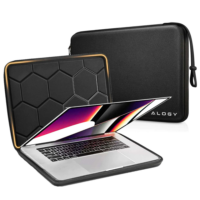 Torba na laptopa do MacBooka Air Pro 13.3" Alogy Hard Foam Bag etui ochronne teczka 13-14" Czarna