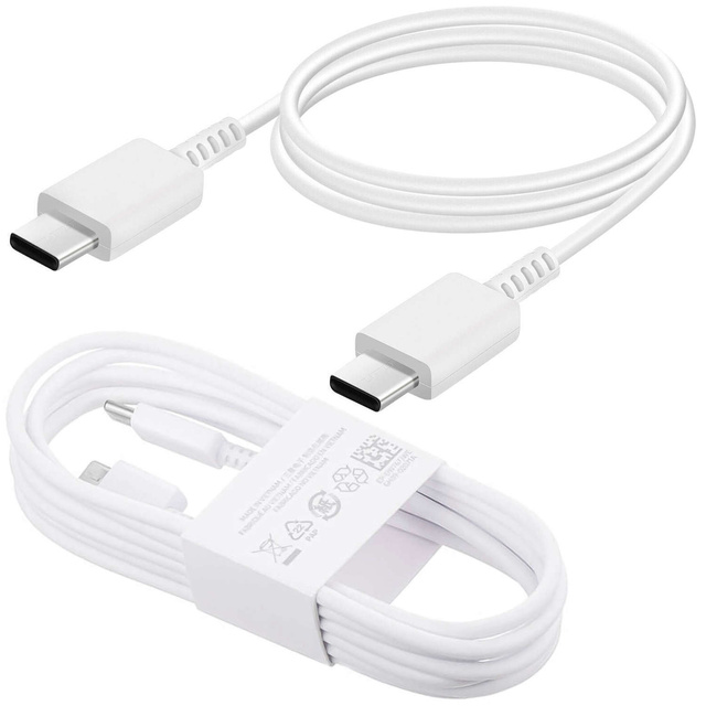 Oryginalny kabel Samsung USB-C do USB-C EP-DW767 do ładowania 1.8m 3A 25W / 45W Biały