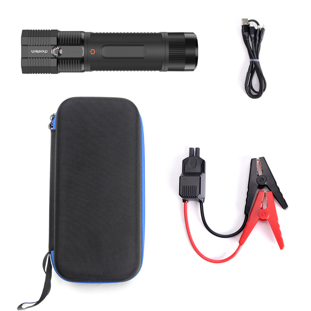 3w1 Rozruch auta Jump Starter + powerbank 8000mAh + latarka LED - czarny