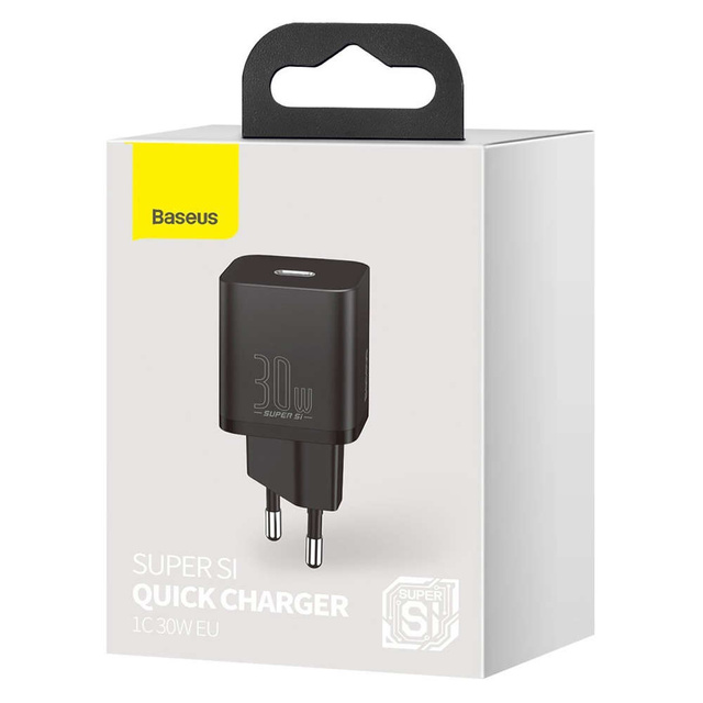 Ładowarka sieciowa zasilacz Baseus Super Si USB-C Type C PD Power Delivery 30W Czarna