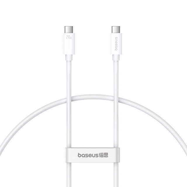 Kabel przewód USB-C - USB-C 240W PD 8K 60Hz 40Gb/s 1m biały