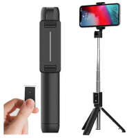 Uchwyt Selfie Stick Tripod P50 na telefon kijek do zdjęć + Pilot Bluetooth Czarny