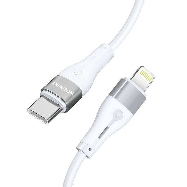 Kabel przewód do iPhone USB-C - Lightning PD 27W 1m biały