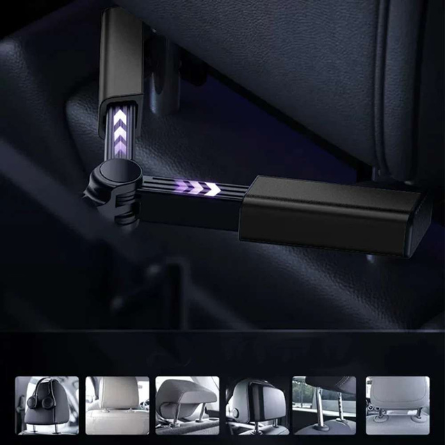 Uchwyt samochodowy na telefon/ tablet 4.7-12.9" Alogy Car Headrest Holder na zagłówek czarny