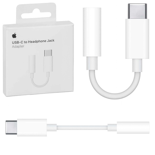 Oryginalny adapter audio Apple USB-C - mini jack 3.5mm biały