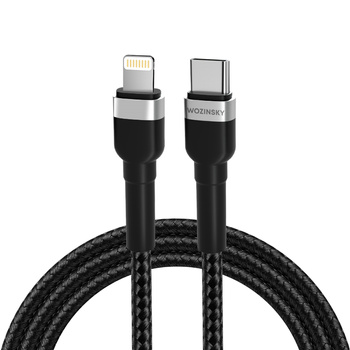 Kabel przewód do iPhone USB-C - Lightning PD 30W 1m czarny