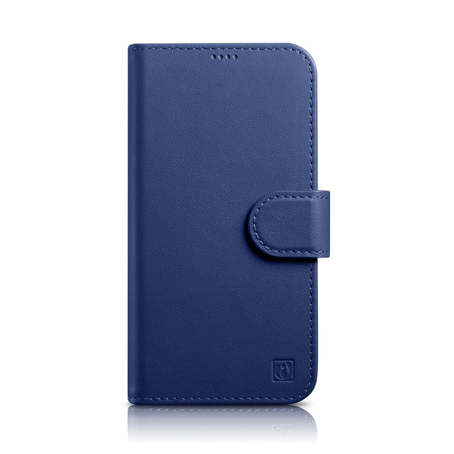 2w1 etui skórzany pokrowiec z klapką iPhone 14 Anti-RFID Wallet Case niebieski