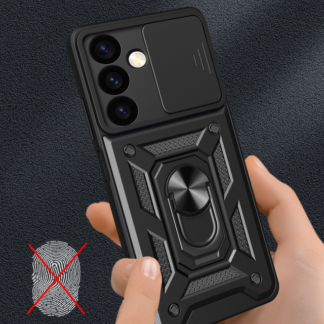 Etui z osłoną na aparat do Samsung Galaxy S24 Hybrid Armor Camshield czarne